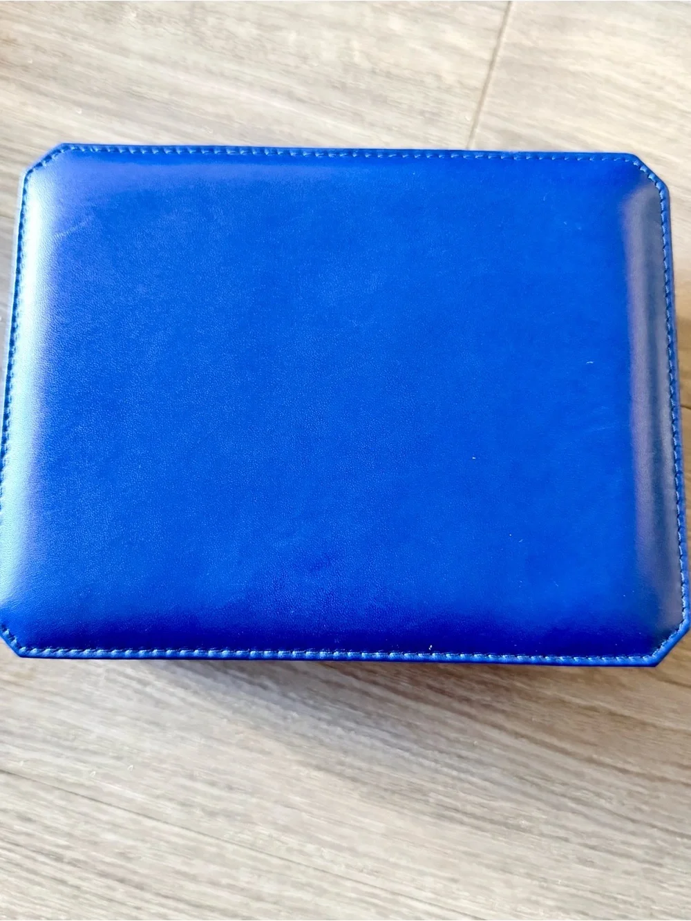 GĒRALD GENTA Blue/Cream Watch Box + Outer Box 7.60x6x3.60 inches
